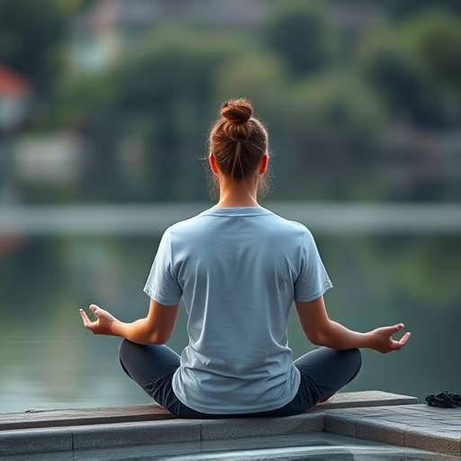 A person meditating in a peaceful environment, representing mental wellbeing.